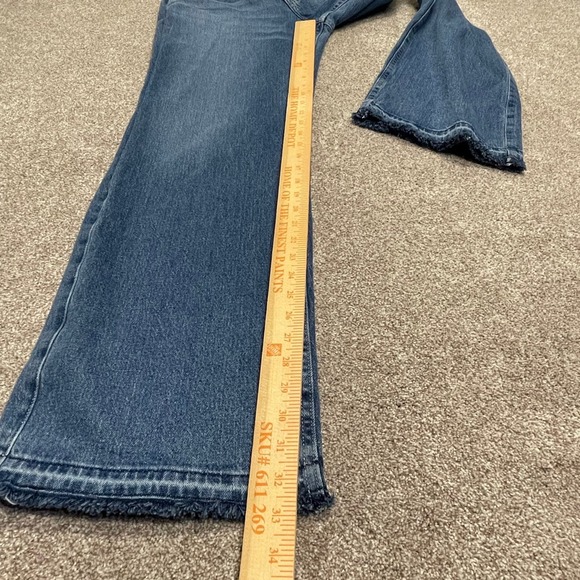 Hollister womens baggy loose fit Grunge sz 4L high waist blue jeans gorpcore - Picture 5 of 12